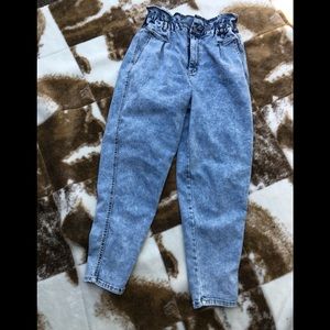 Light wash paper bag jeans